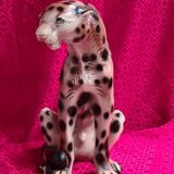 ceramic panther 1975 glazed very good condition 35x25
