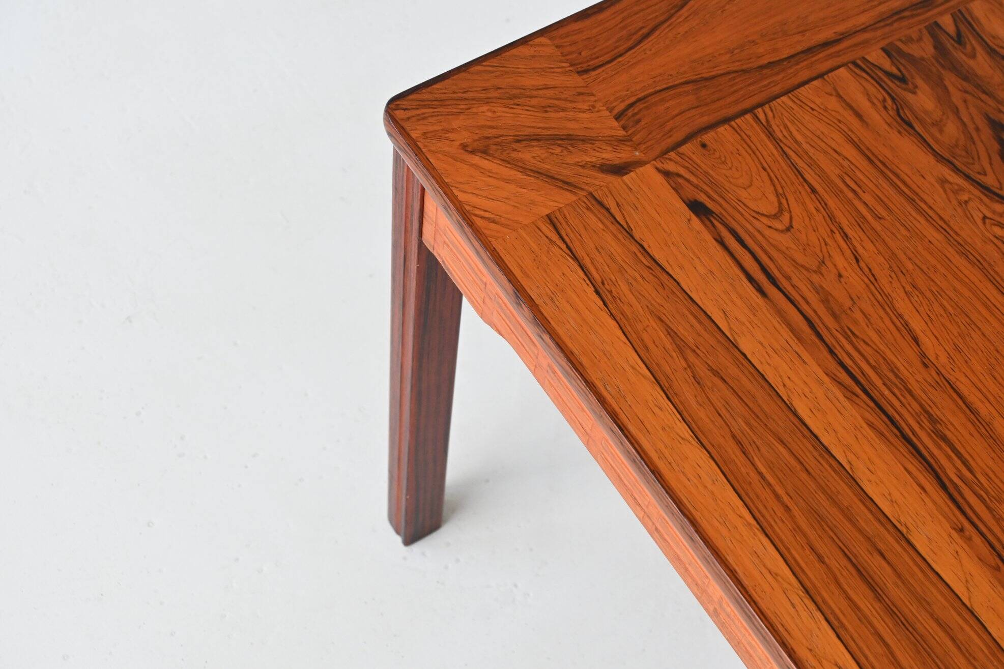 Grande table basse Alberts Tibro en palissandre Danemark 1970