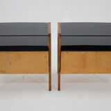 1960s pair of restored bedside tables, czechoslovakia