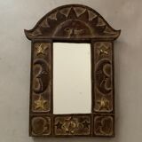 Antique carved wooden mirror
