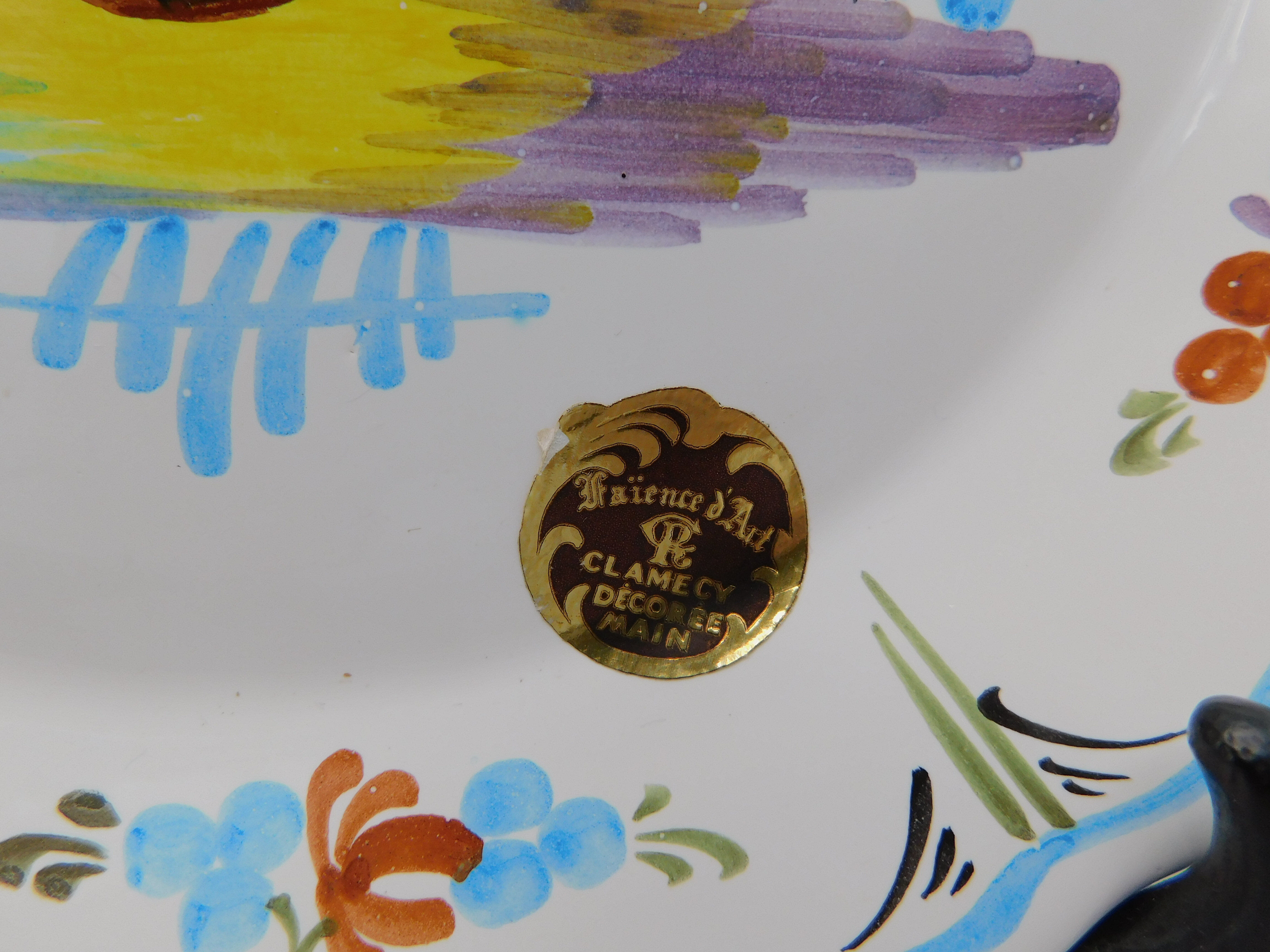 Assiette Clamecy décor au coq