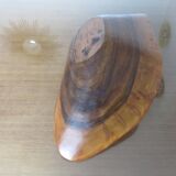 Large walnut bowl, signed, in the style of Alexandre Noll