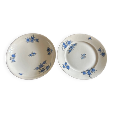 deux plats en porcelaine art déco F. Legrand & Cie
