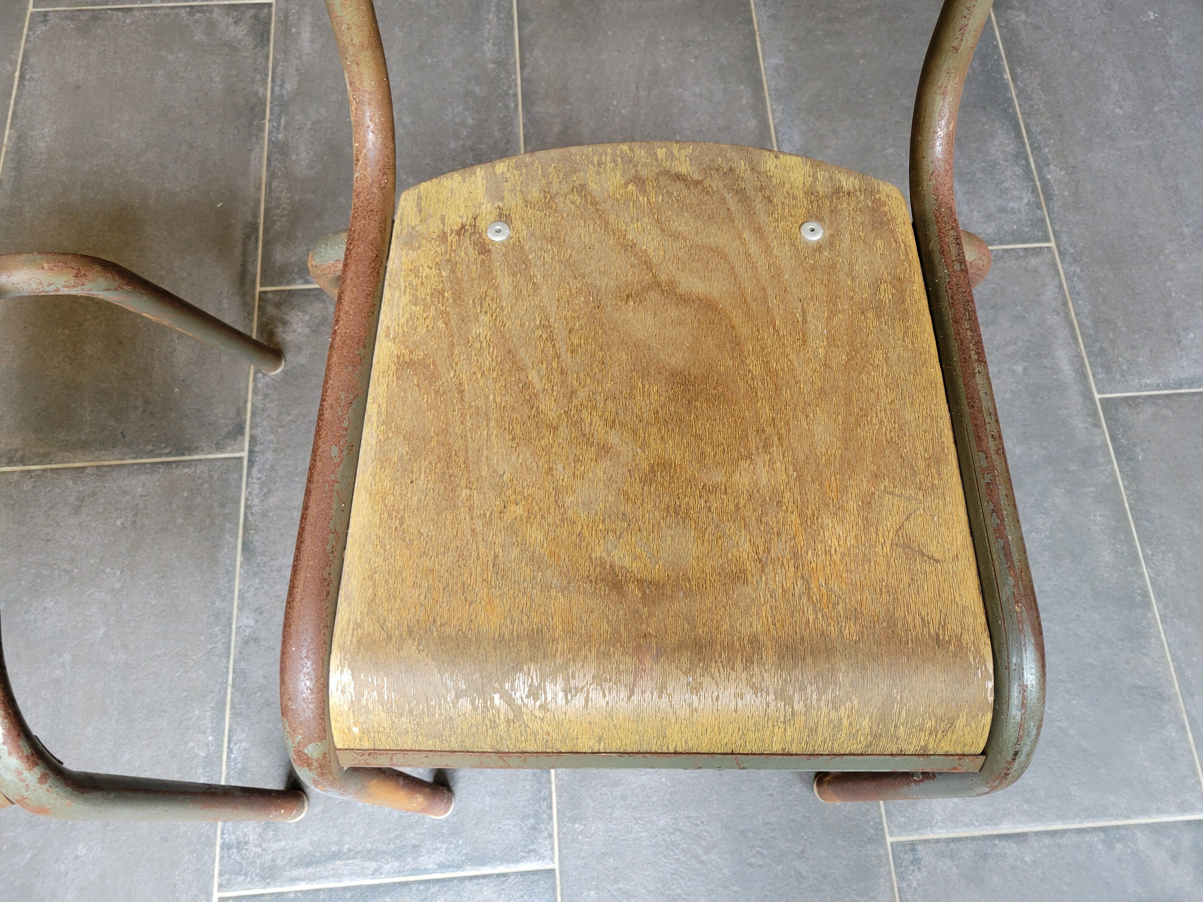Pair of vintage Mullca school chairs.