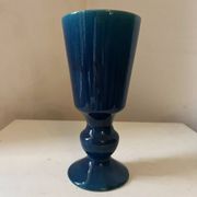 Vase pot verre céramique bleu