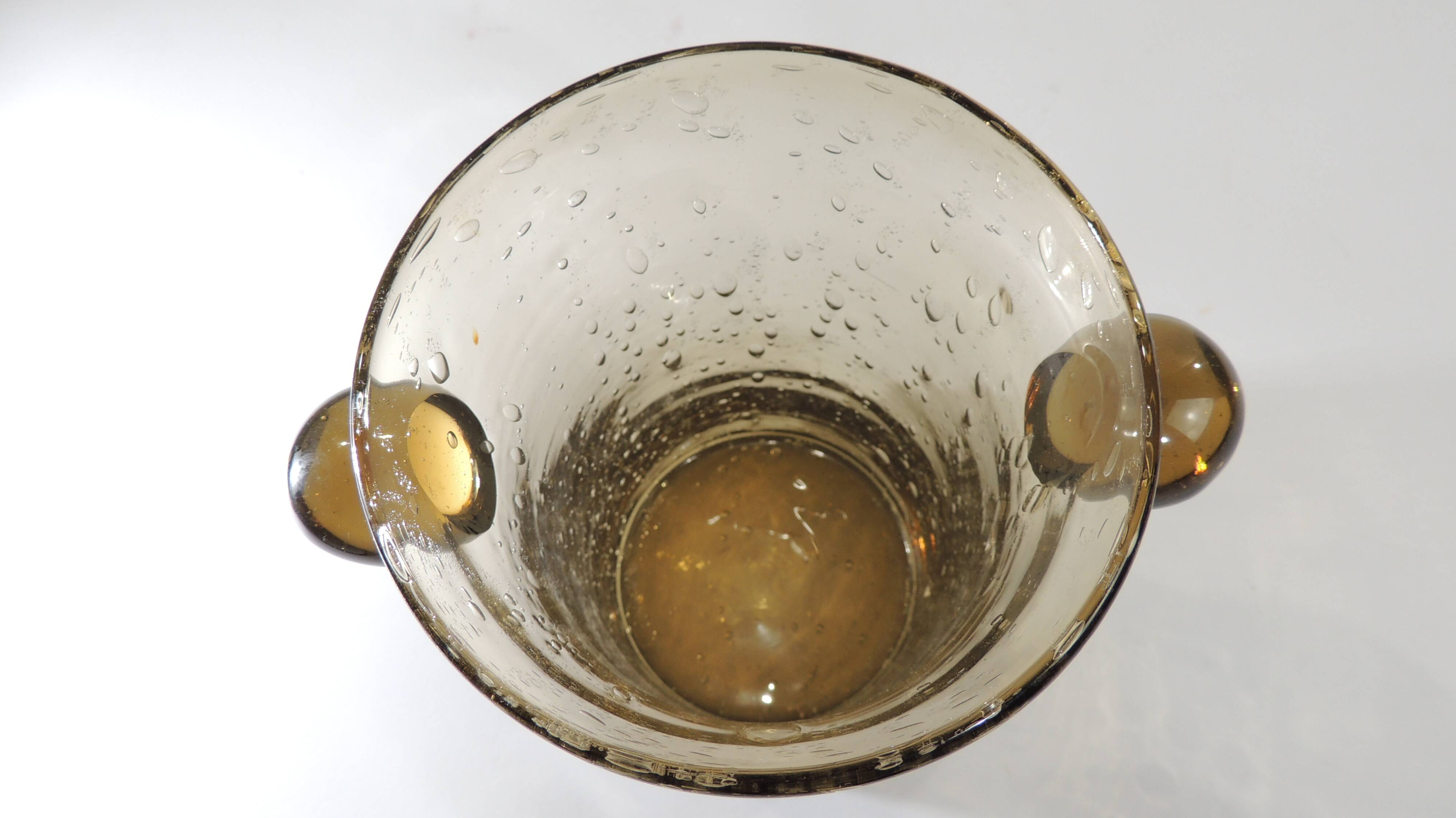 Smoked bubble glass ice bucket, Biot