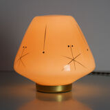 Midcentury glass & brass table lamp