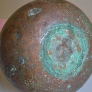ancien grand coquemar en cuivre rouge