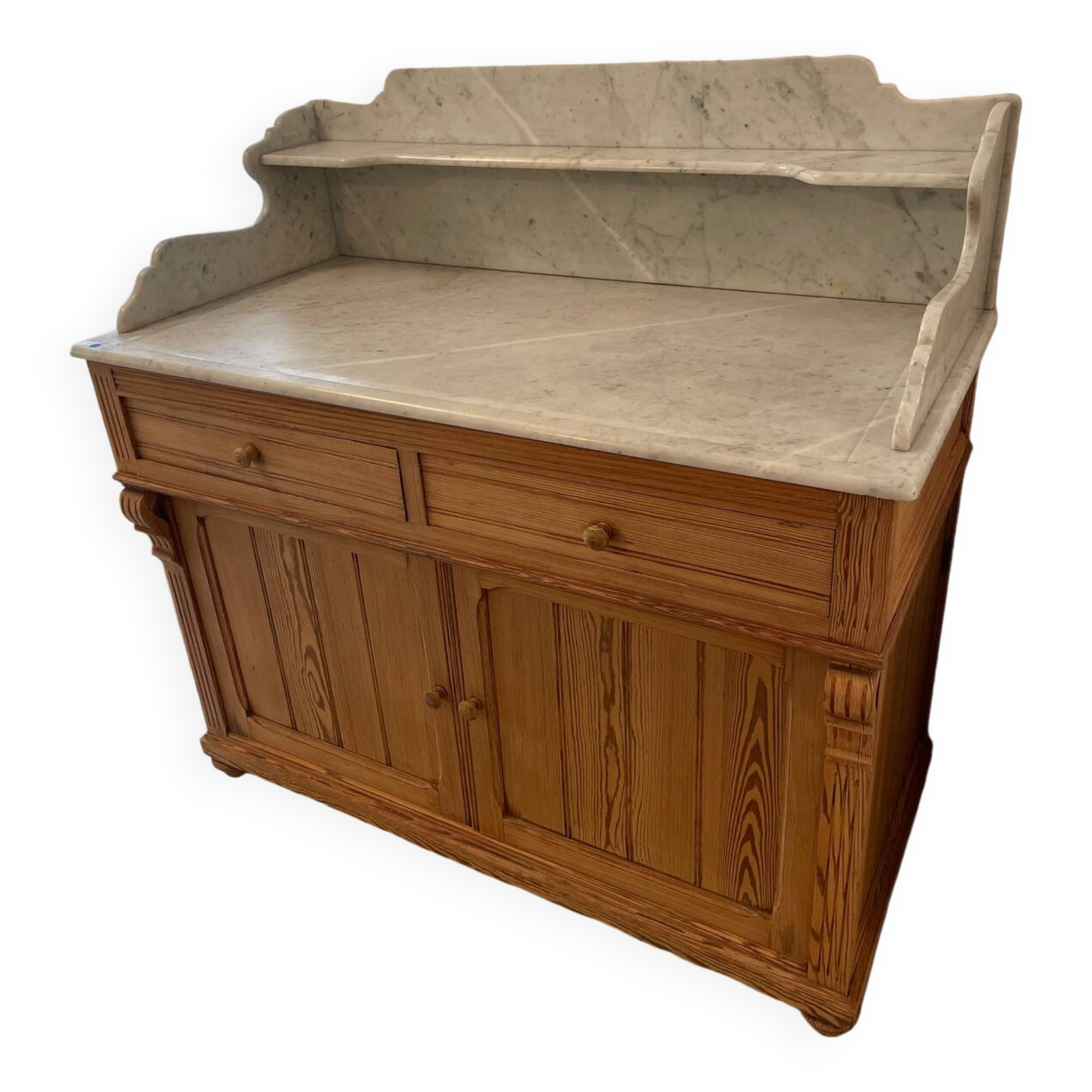 Sandblasted pitch pine bathroom cabinet