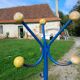 Vintage Coat Rack, Metal and Wooden Balls.
