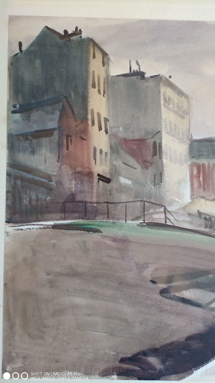 Maurice Bizet - Watercolor - 1927 signed - view of the port of Madrague (Marseille)