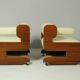 Pair of Mahogany Club Chairs upholstered in leather, 1970s