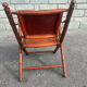 Vintage Safari Armchair in Cognac Leather and Turned Wood – 1940s/50s