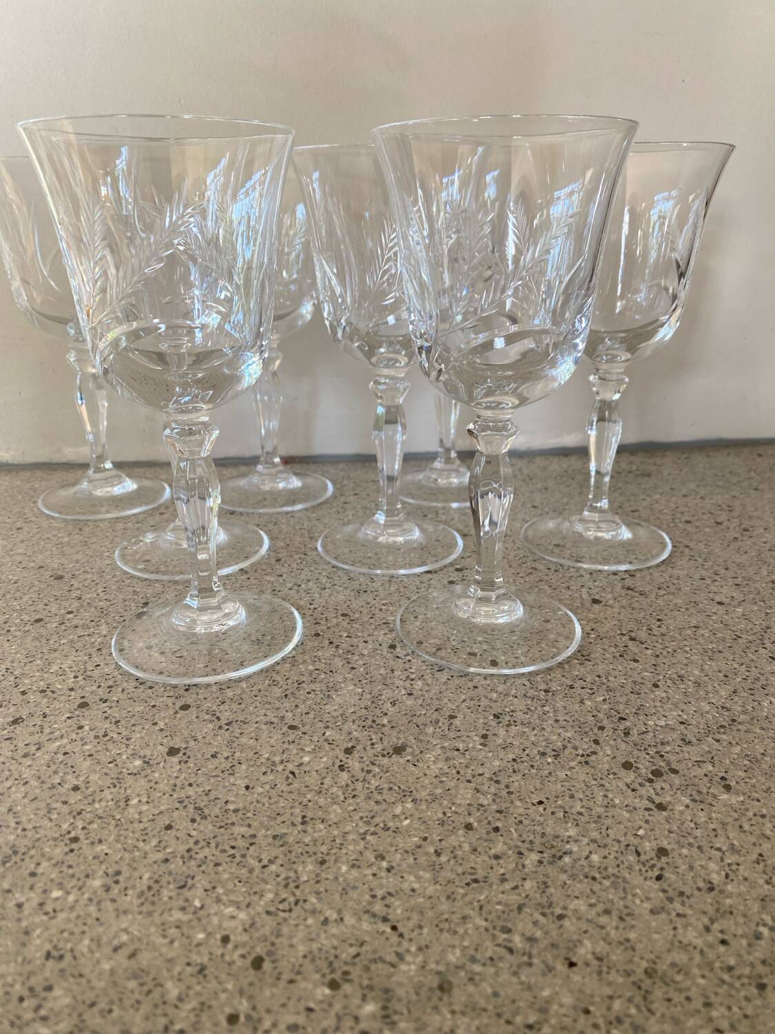 8 crystal wine glasses