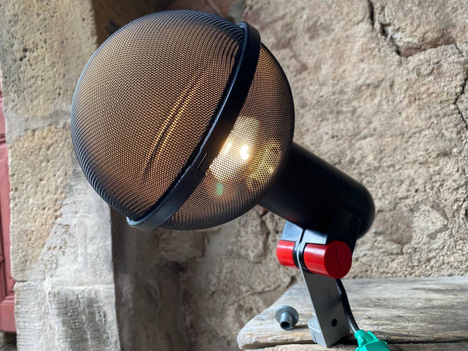 Red and black MICRO wall light by Roger Tallon for ERCO circa 1970