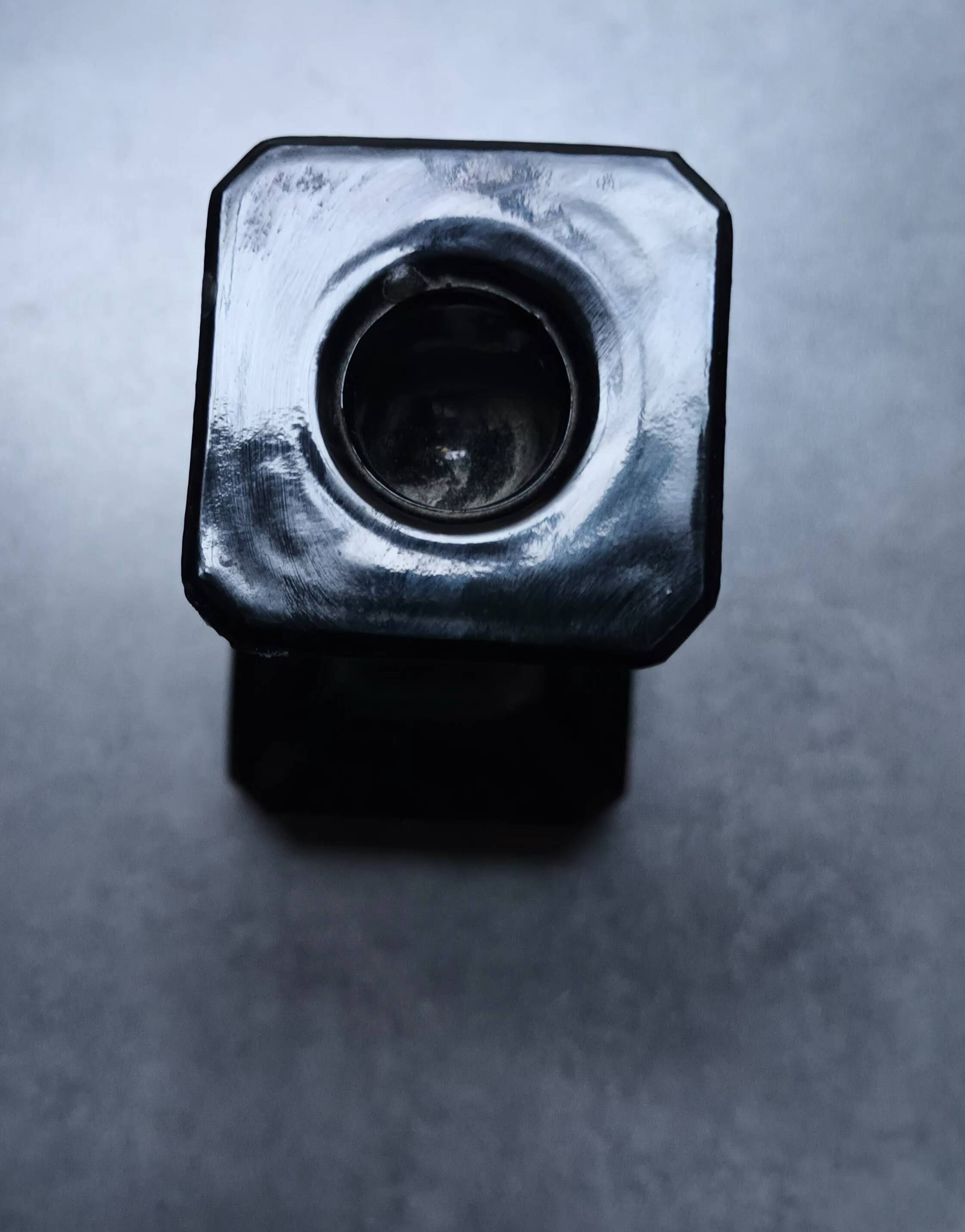 Black glass candlestick