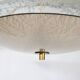 Mid-Century Three-Light Ceiling Lamp with Textured Glass Shade, 1950s