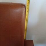 Fauteuil en skaï marron