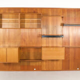 Modular wall system with panels Cado Poul Cadovius teak years 1959