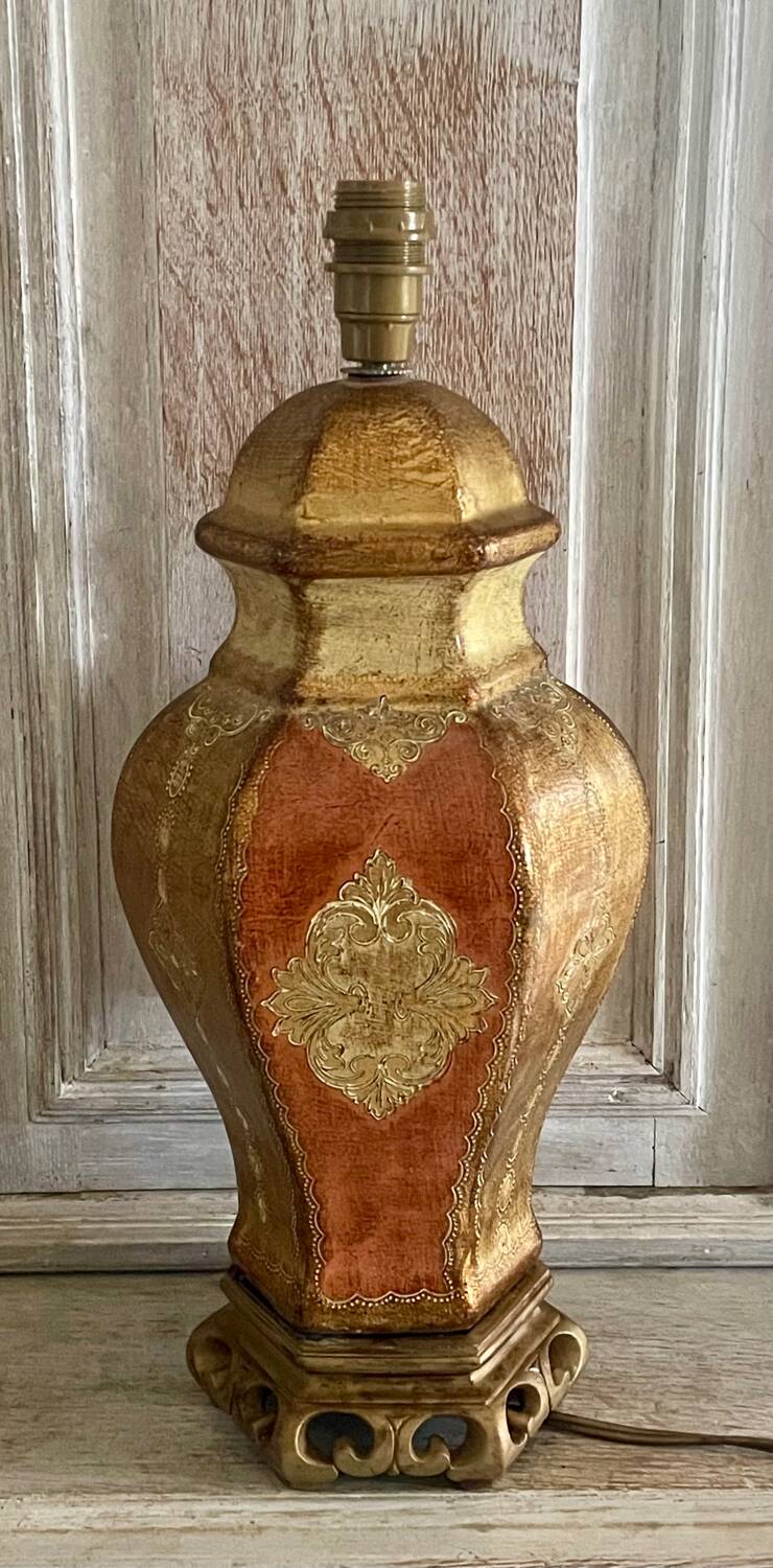 Lampe en céramique décor vénitien