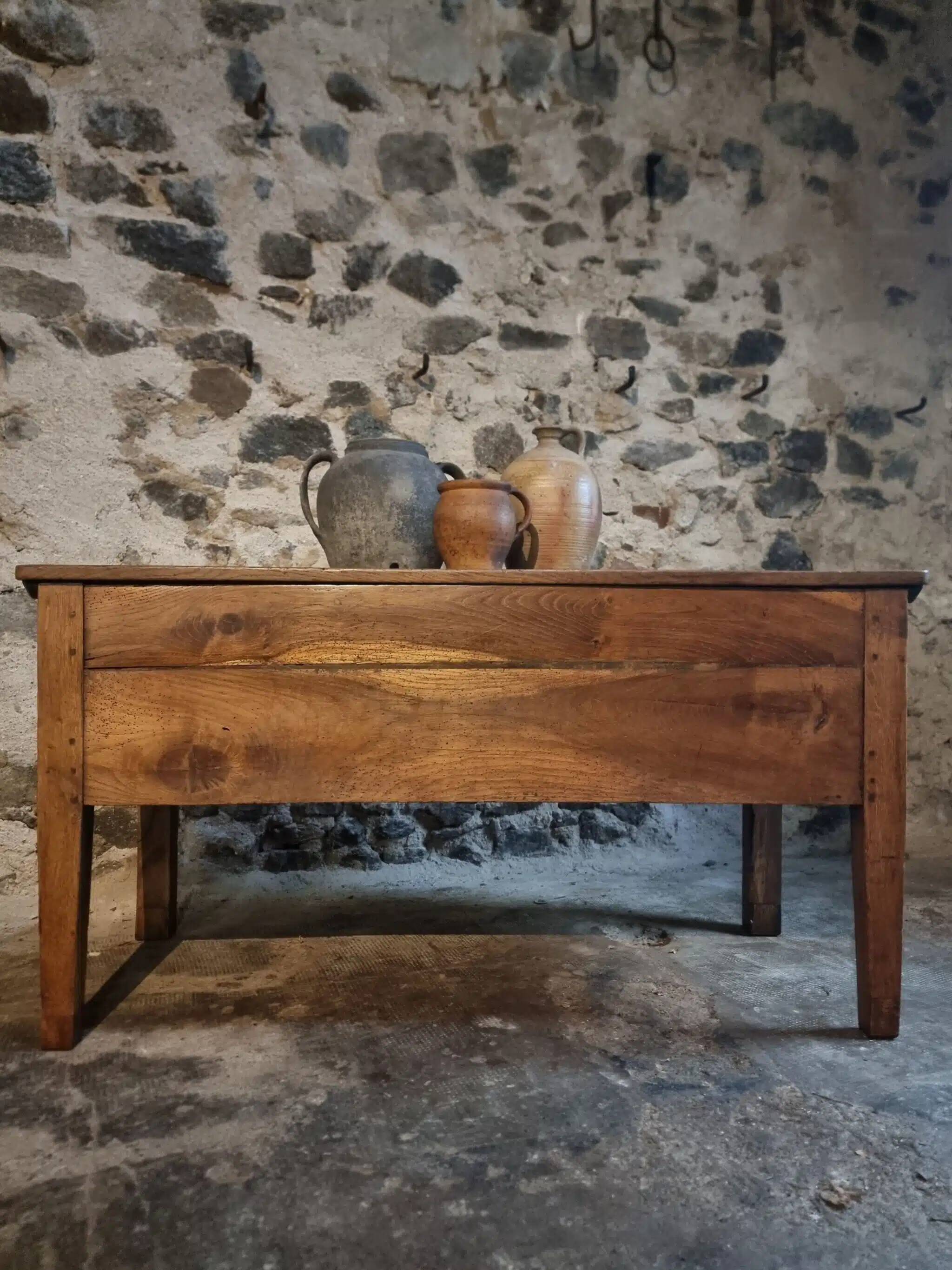 Old oak storage chest or flour bin
