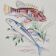 6 old fish plates in Salins earthenware France vintage oval