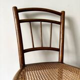 Wooden and cane bistro chair