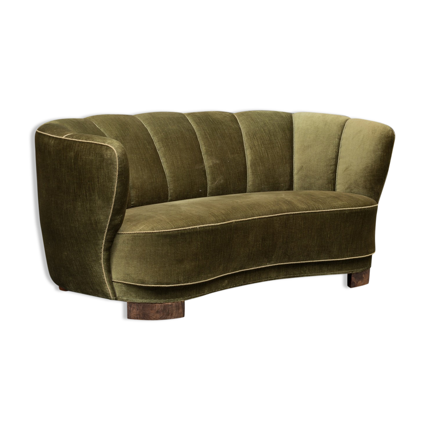 Canapé en velours vert 1930/1940