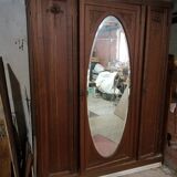 Oval mirror bedroom cabinet