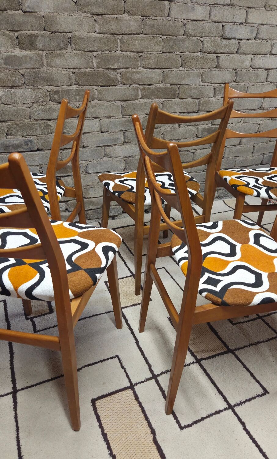 Set of 6 vintage Scandinavian chairs Bähre Mignon furniture 1960