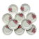 Set de 10 assiettes dessert porcelaine Art Déco