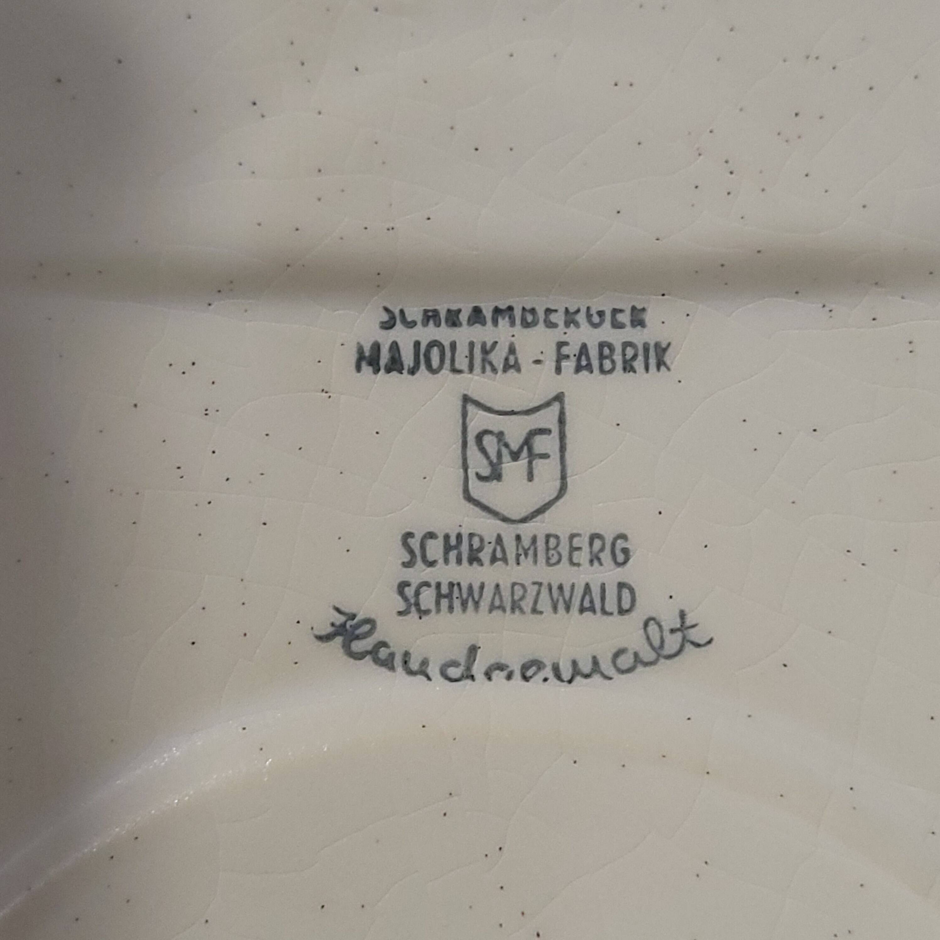 Majolika ceramic mirror, 1950-60