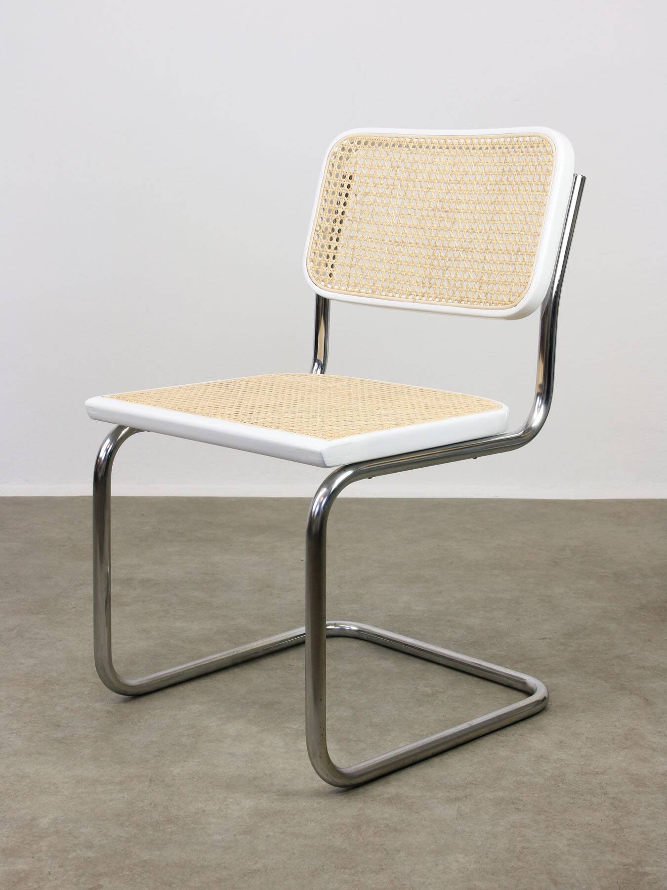 Vintage White Cesca B32 Chair by Marcel Breuer