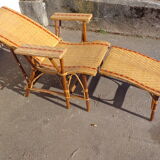 Rattan chaise longue