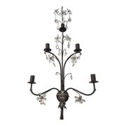 Contemporary rush and crystal flowers wall lamp