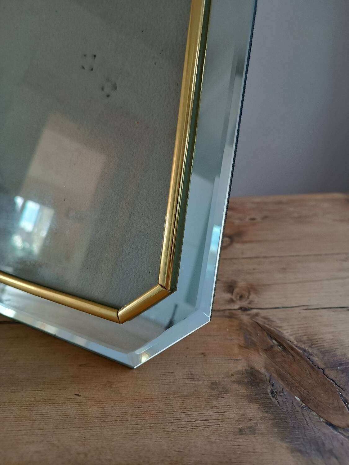 Old beveled mirror frame