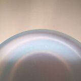 Opalescent glass footed bowl with mistletoe decor Etling France Art Deco 19