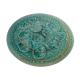 Turquoise ceramic oyster plate signed Niderviller model moss 1950 1960