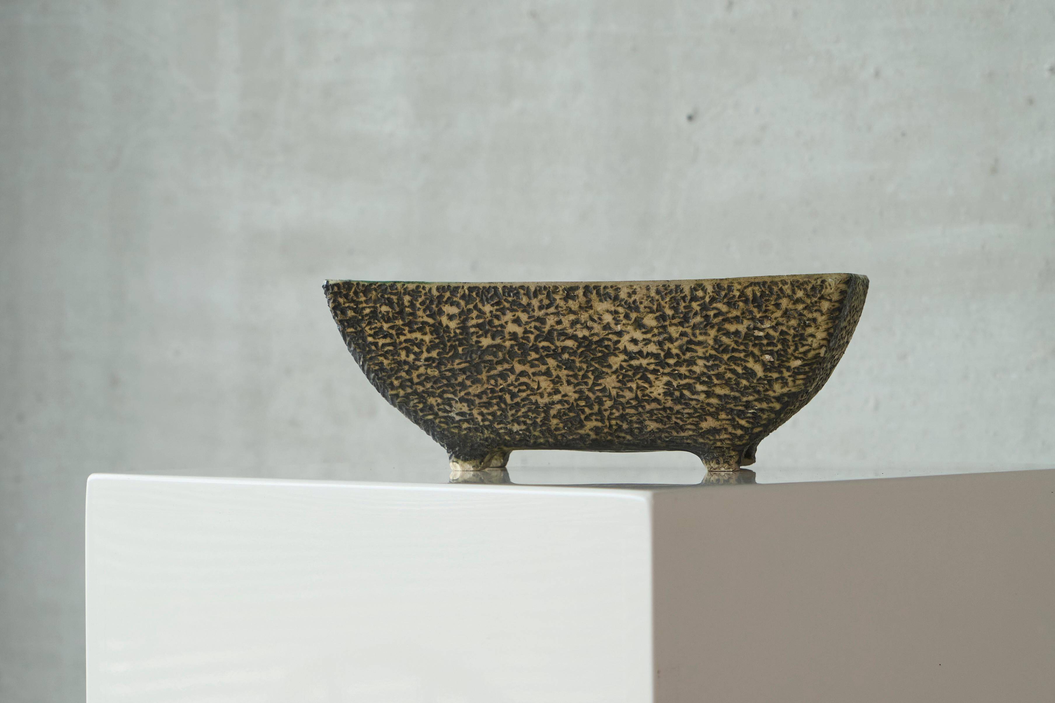 Birch Bark Studio mid-century pottery plant pot, 1950s