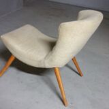 50s 60s beige low chair