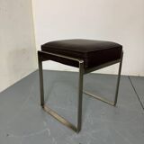 Tabouret italien moderne en acier et cuir marron par Antonio Citterio pour Flexf