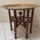 Vintage moroccan table in wood, copper and mother-of-pearl