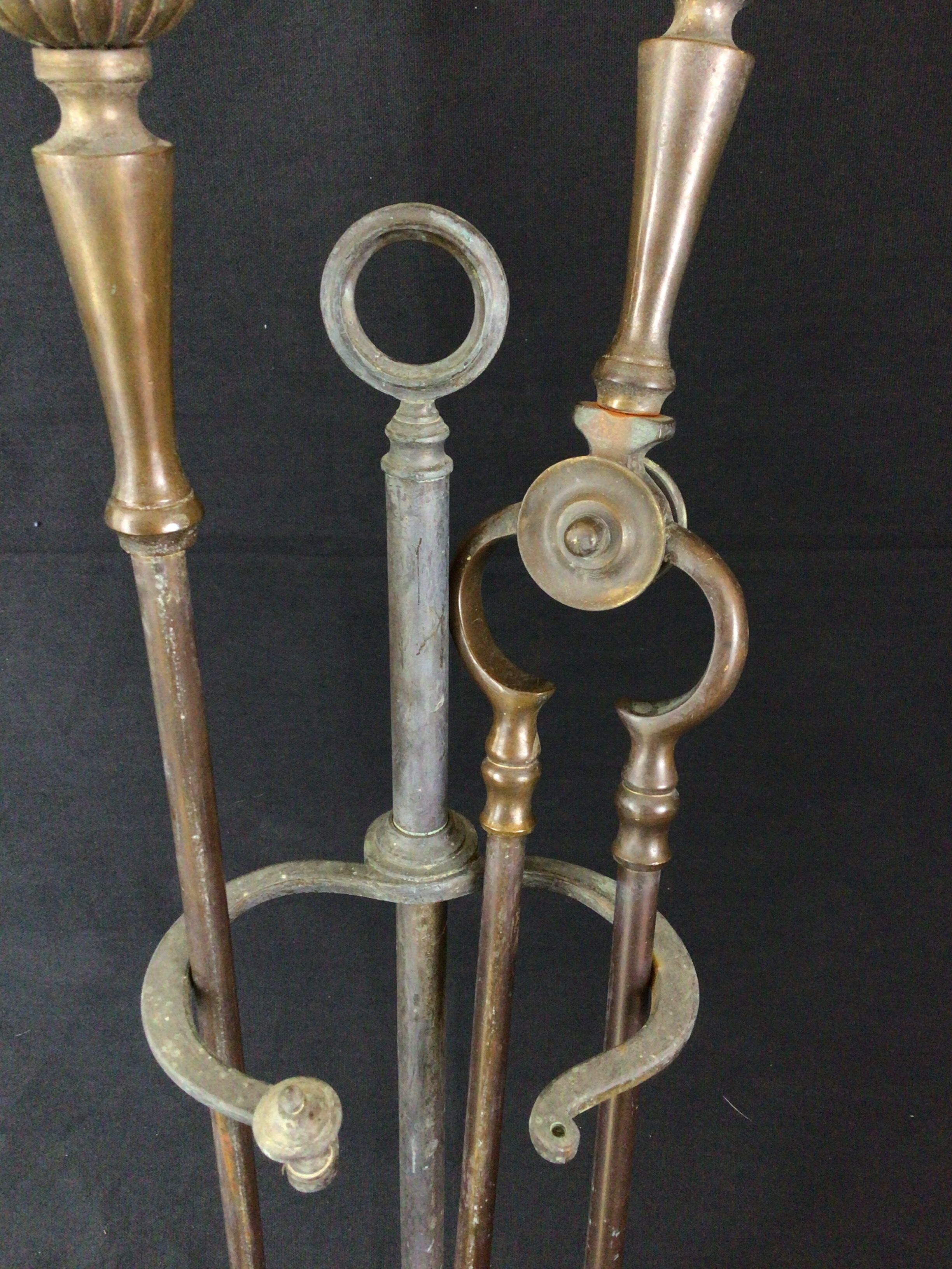 Brass fireplace servant