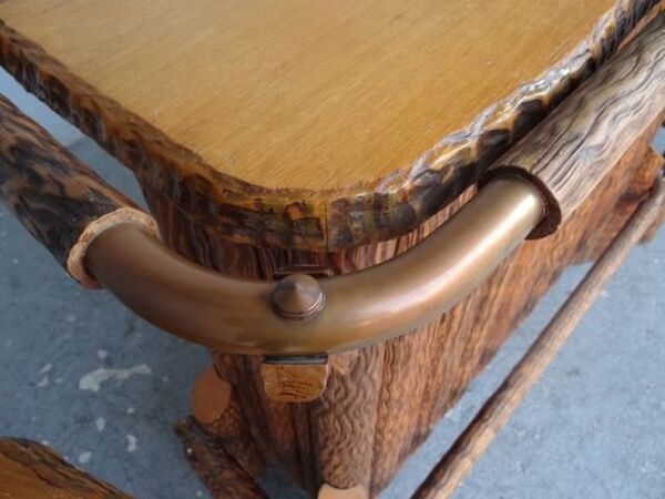 Bar style bois brut chalet montagnard 1970