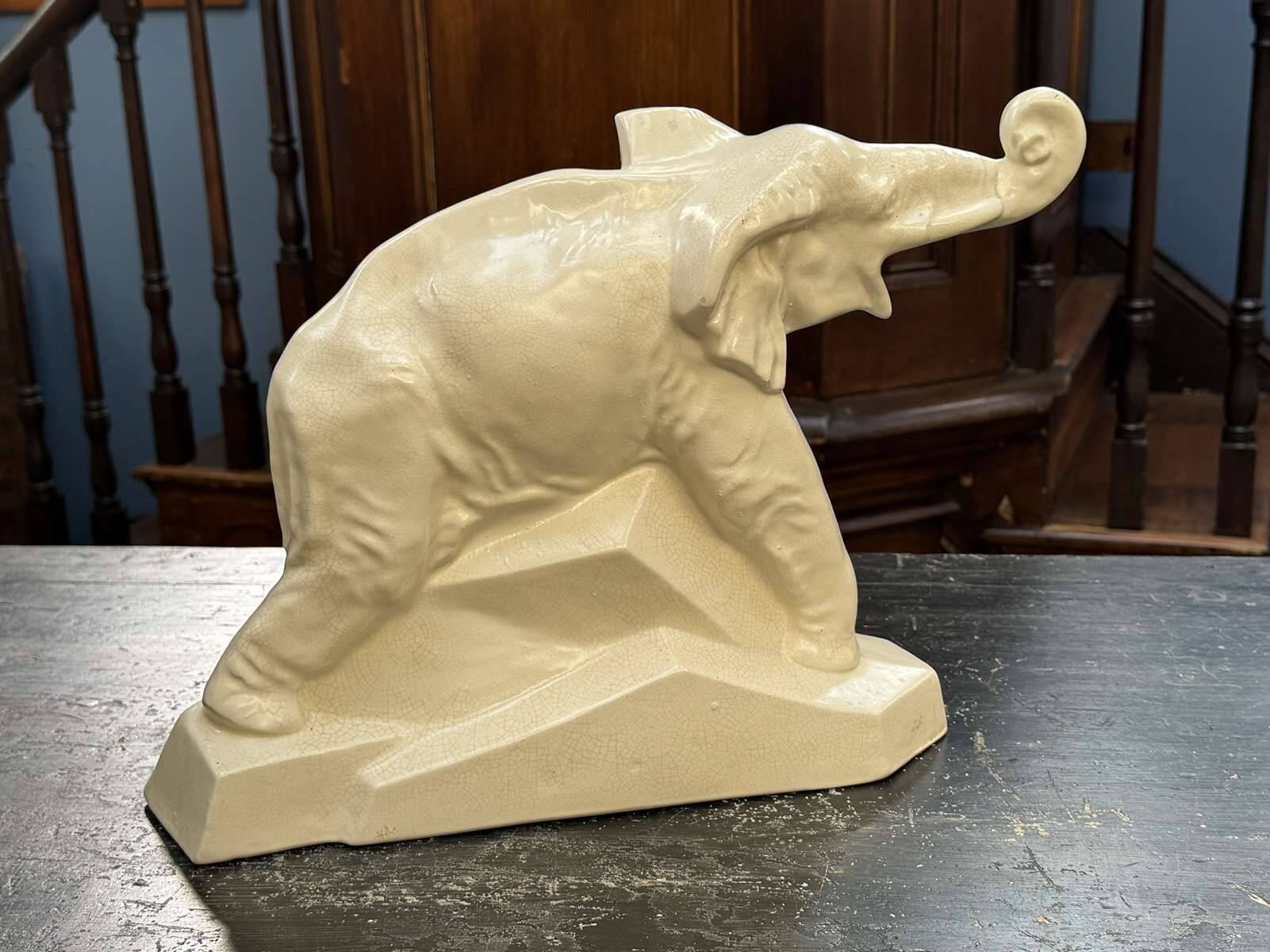Large Art Deco ceramic elephant - Dolly made by Le Jan