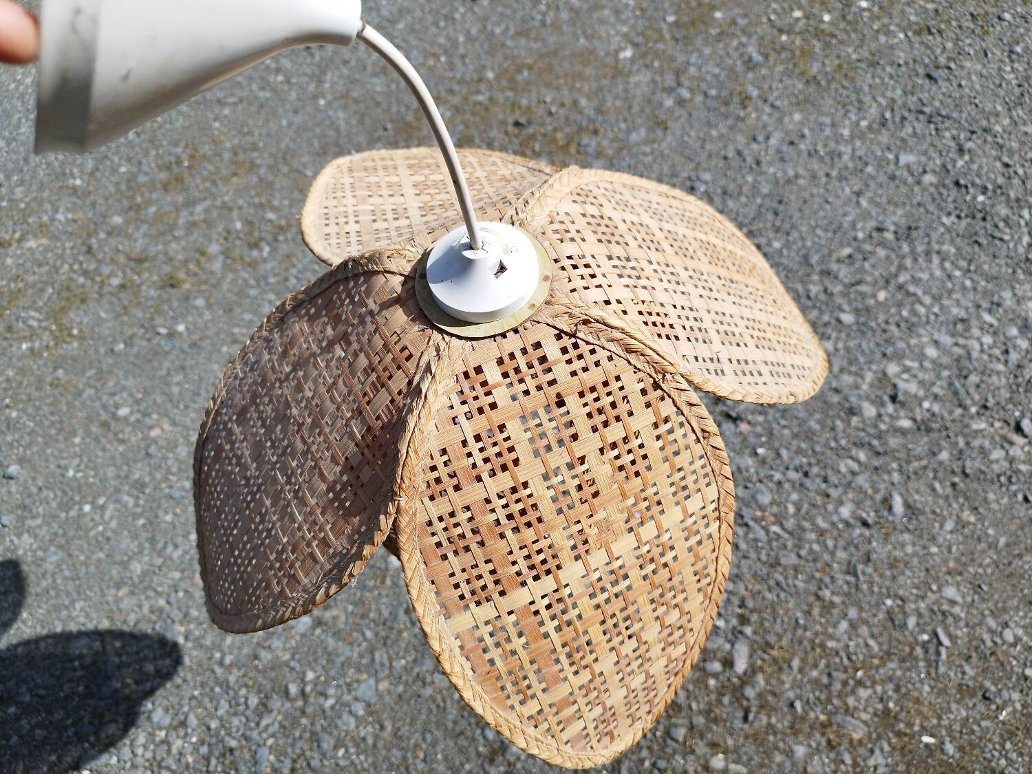 Suspension lampshade rattan straw flower
