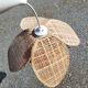 Suspension lampshade rattan straw flower
