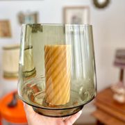 Vintage smoked glass vase/tealight holder