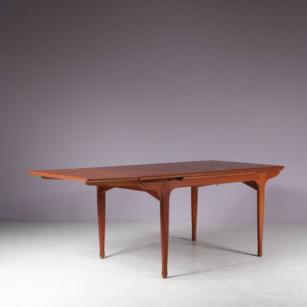 Table à manger extensible en teck des années 1960 par TV Meubles Paris, France