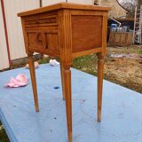 Nightstand 2 drawers walnut oak and burl walnut